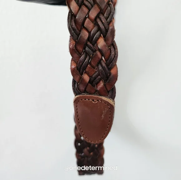 !SOLD! Vintage Braided Leather Coach Belt - Picture 5 of 9